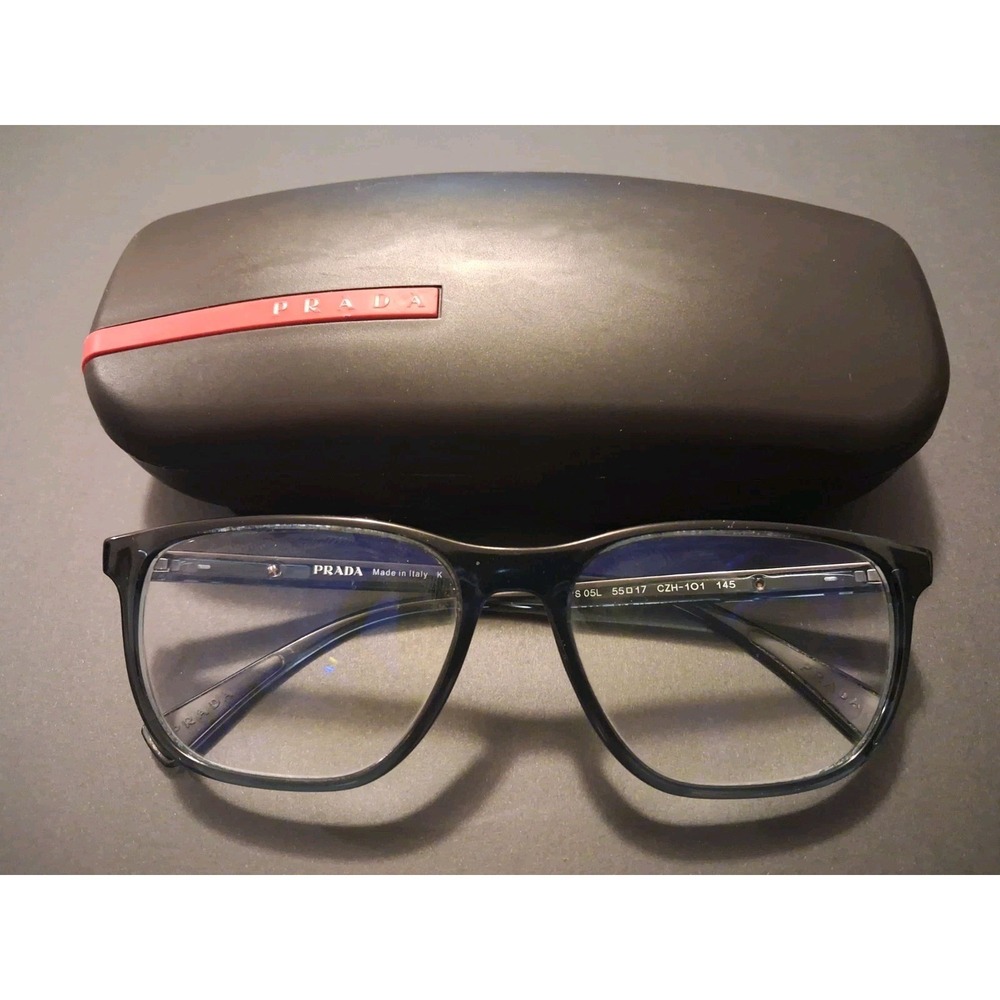 VPS 05L Prada 55-17-145 CZH1O1 Translucent Blue Eyeglasses Frames Perfect